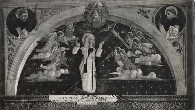 Anonimo — Cesa Matteo - (?) - sec. XV - Santa Caterina da Siena riceve le stimmate; San Pietro Martire; San Vincenzo Ferrer — insieme